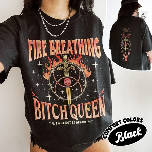 Fireheart Queen Aelin Comfort Colors Shirt, Throne Of Glass Fan T Shirt, Kingsflame The Thirteen Womenswear