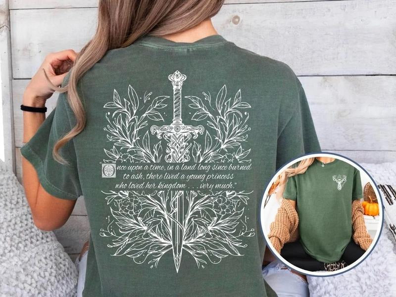 Fireheart T-shirt, TOG Sweatshirt, Throne of Glass Shirt, Bookish Gift, Terrasen Shirt, Booktok Tee, Aelin Galathynius...