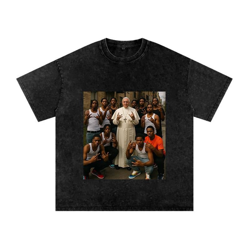 First American Pope Shirt Pope From Oblock Pack to da Hood Tee