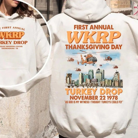 First Annual Thanksgiving Day Turkey Hoodie, Wkrp In Cincinnati Shirt, Happy Thanksgiving, Unisex Short Sleeve Tee