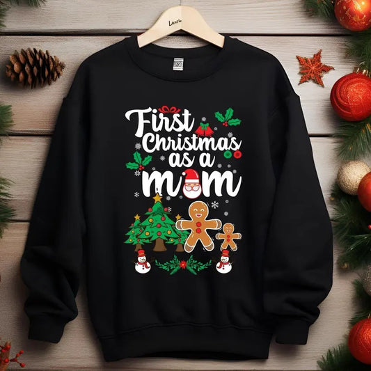 First Christmas as a Mom Sweatshirt, Mommy's First Christmas Sweatshirt, New Mom Gift, New Mama Christmas Shirt, Mommy Christmas Sweatshirt