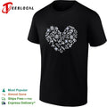 Fishing heart hook fish gear love shirt