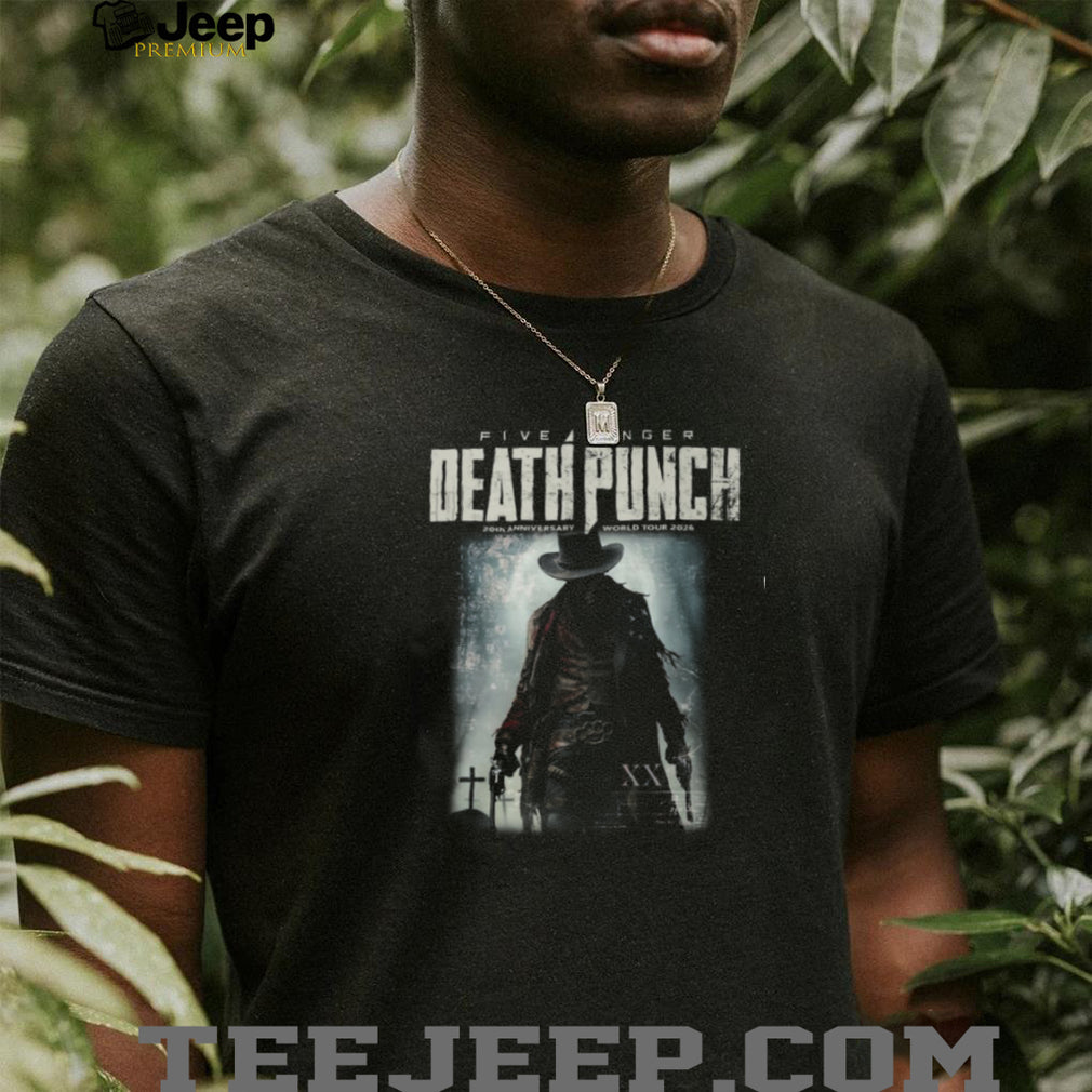 Five Finger Death Punch 20th Anniversary World Tour 2026 Skeleton Cowboy T Shirt