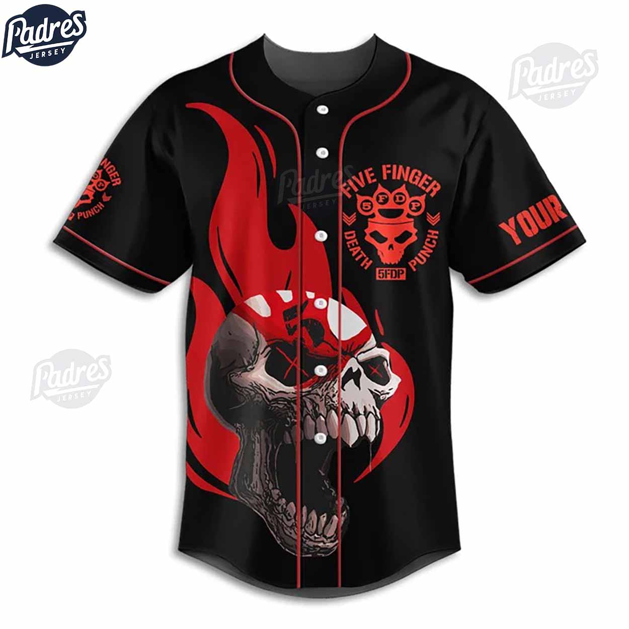 Five Finger Death Punch 5fdp Custom Baseball Jersey Style - Padres Jersey Oasis: Elevate Your Baseball Style... (Image 1)