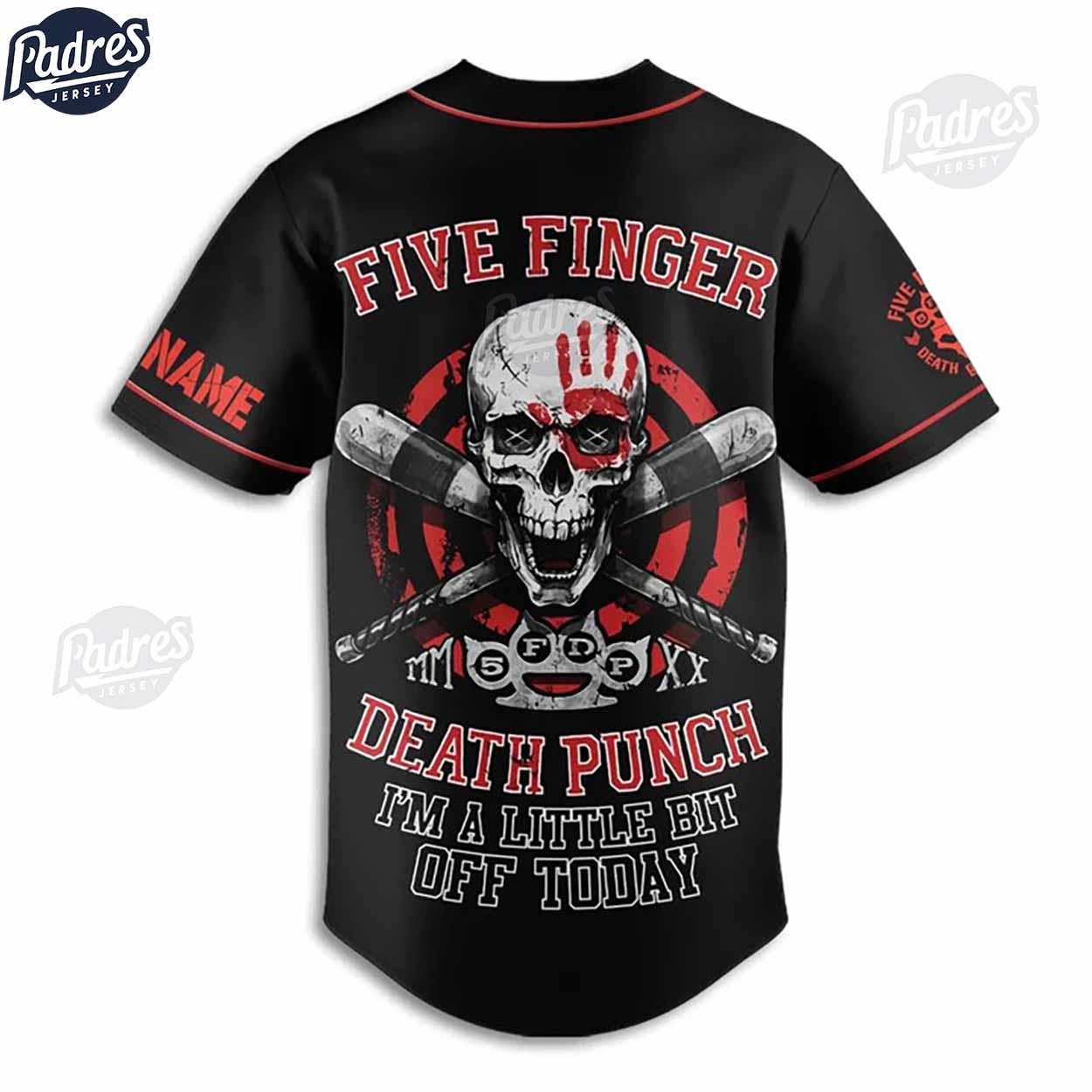 Five Finger Death Punch 5fdp Custom Baseball Jersey Style - Padres Jersey Oasis: Elevate Your Baseball Style... (Image 2)