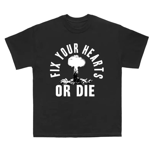 Fix Your Hearts Or Dje Heather Black Rock Tee | Unisex T Shirt | Twin Peaks Tshirt | David Lynch Tee | TV Show Lovers Tshirt | Screen print