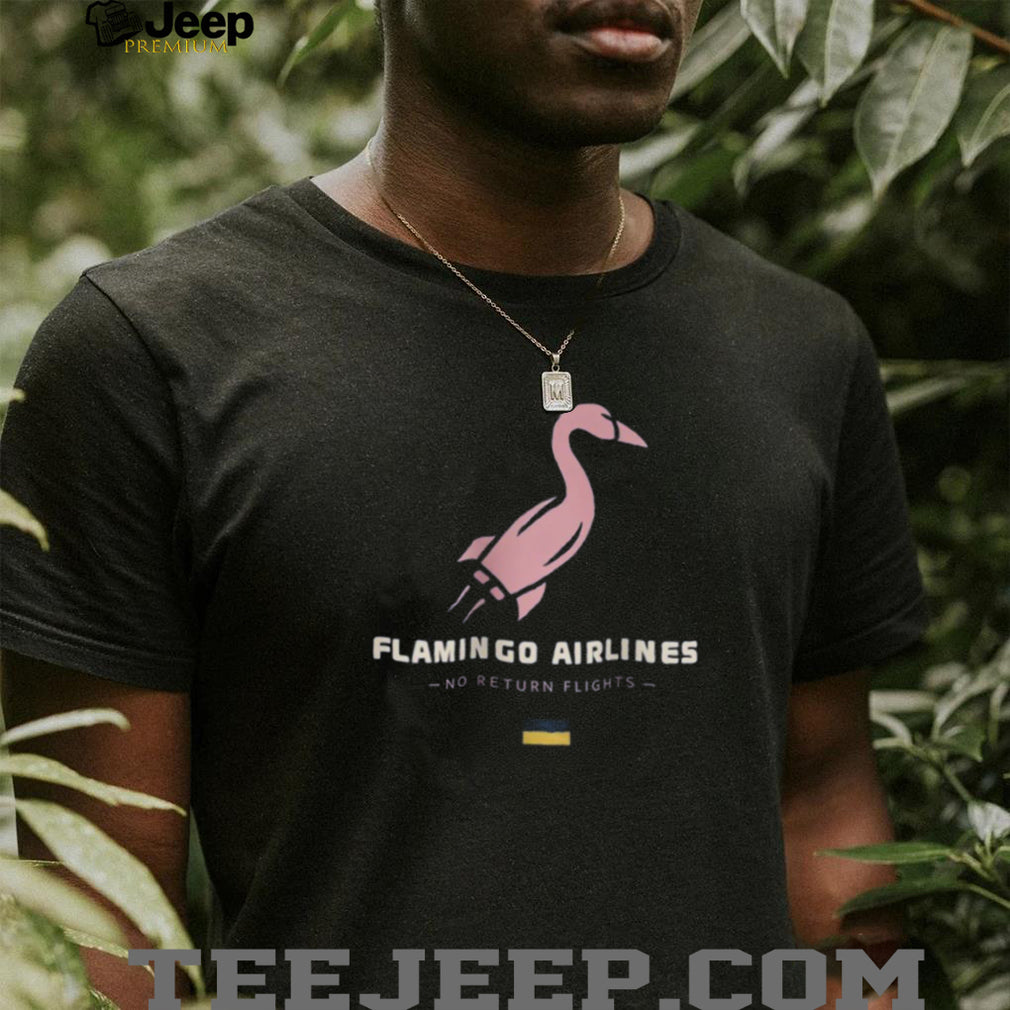 Flamingo Airlines No Return Flights Rocket Graphic T Shirt Funny Travel T Shirt