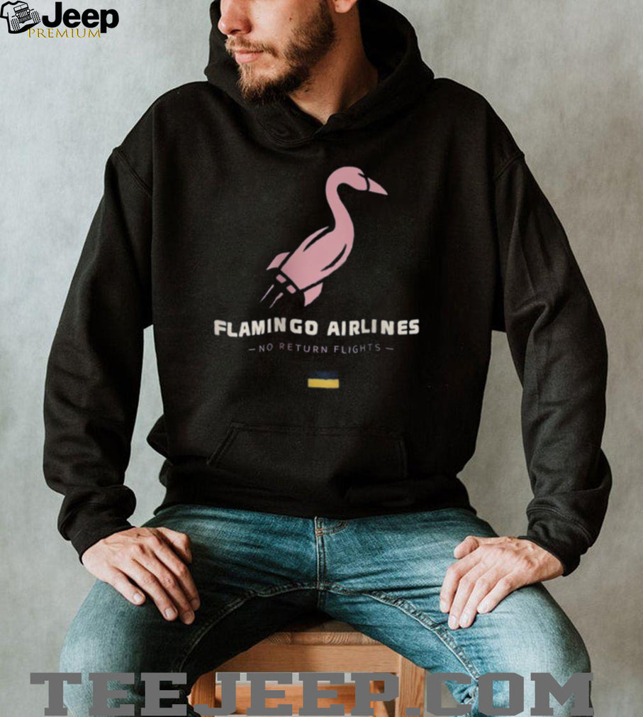 Flamingo Airlines No Return Flights Rocket Graphic T Shirt Funny Travel T Shirt
