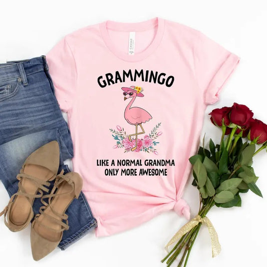 Flamingo Grammingo Like A Normal Grandma Only More Awesome TShirt - Grandmother T-Shirt