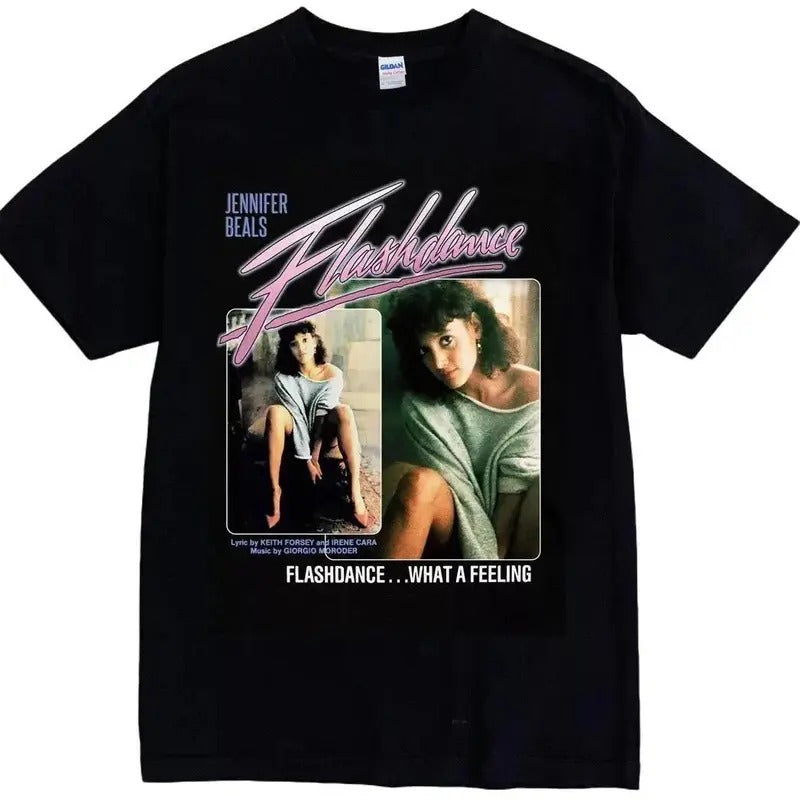 Flashdance (1983) Jennifer Beals Movie Shirt Cotton Menswear T-Shirt