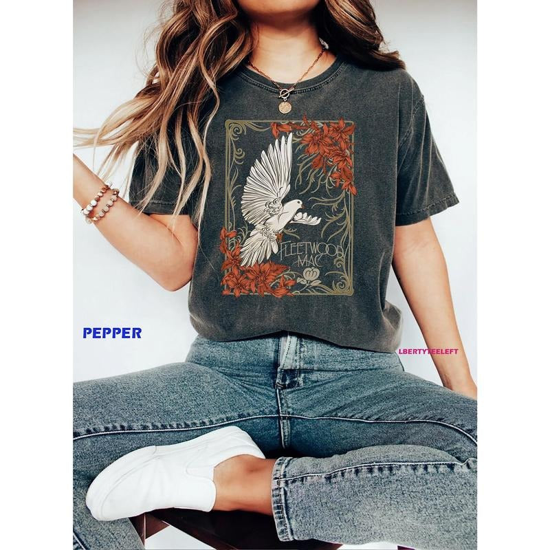 Fleetwood Mac Dove Tee, Vintage Fleetwood Mac Band Shirt, Stevie Nicks Sisters of the Moon Shirt, Fleetwood Mac Tour