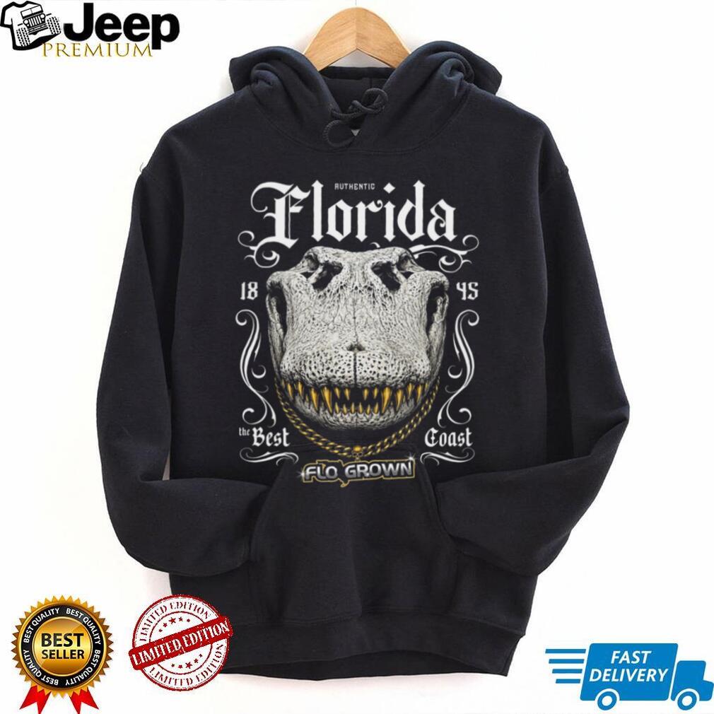 Flo Grown Florida Alligator Golden Teeth Beach Shirt
