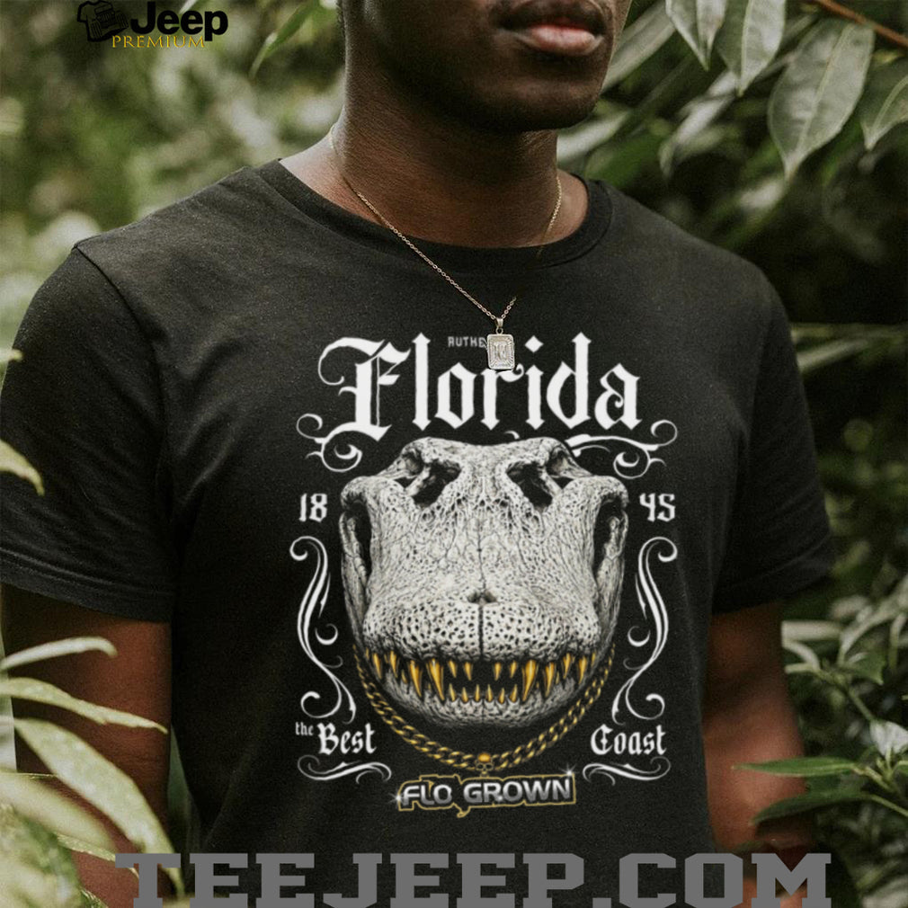 Flo Grown Florida Alligator Golden Teeth Beach Shirt