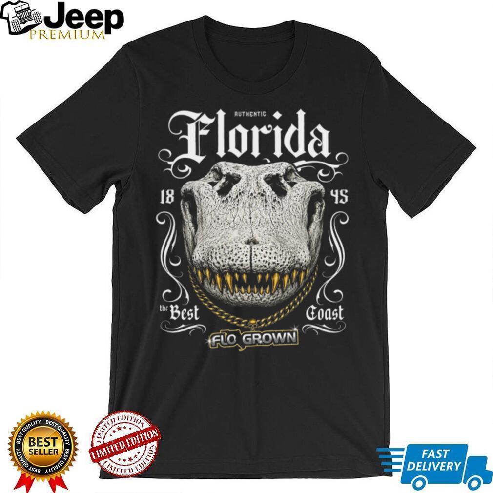Flo Grown Florida Alligator Golden Teeth Beach Shirt