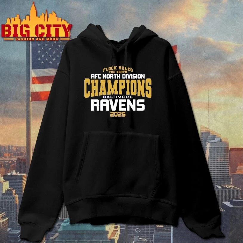 Flock rules the North AFC North Division Champions Baltimore Ravens 2025 shirt