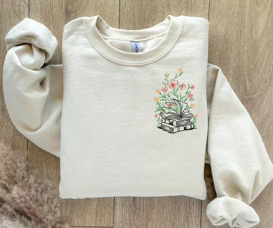 Floral Book Sweatshirt, Reading Sweatshirt, Librarian, Read Book Sweatshirt, Book Lover Shirt, Book Quote Sweatshirt, Bookworm Bookish Sweatshirt