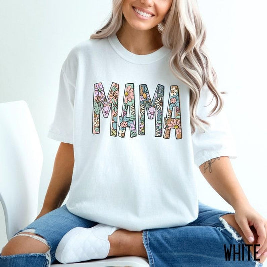 Floral Comfort Colors Mama Shirt for Mom Shirt Mothers Day Gift for New Mom Gift Flower Mama Tshirt for Momstyle{n002}2