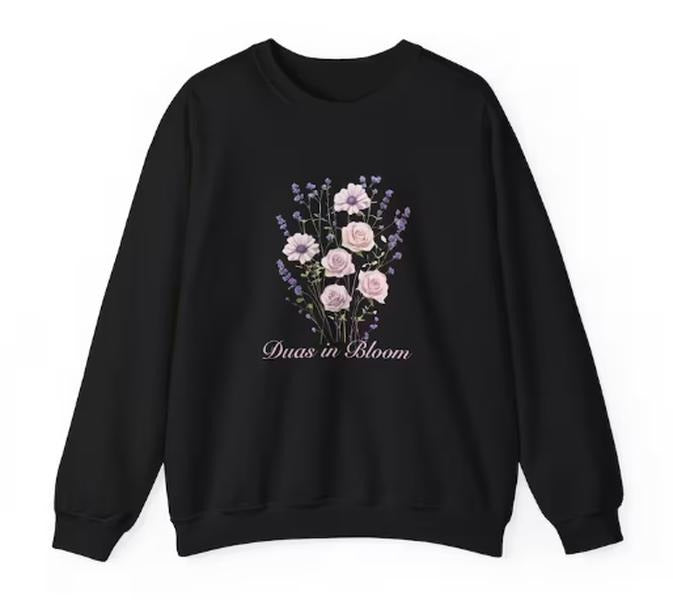 Floral Crewneck Sweatshirt - Spring Fashion, Cozy Gift, Mother's Day, Everyday Comfort, Flower Design, Dua, Eid gift, Muslim Clothes