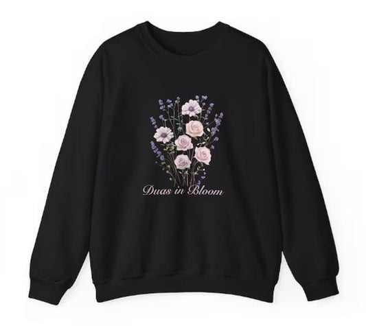 Floral Crewneck Sweatshirt - Spring Fashion, Cozy Gift, Mother's Day, Everyday Comfort, Flower Design, Dua, Eid gift, Muslim Clothes