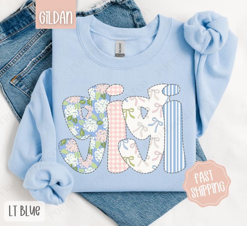 Floral Gigi Sweatshirt, Cute Spring Grandma Sweater, Coquette Gigi Crewneck T-Shirts, Hoodie | WearSparks.com