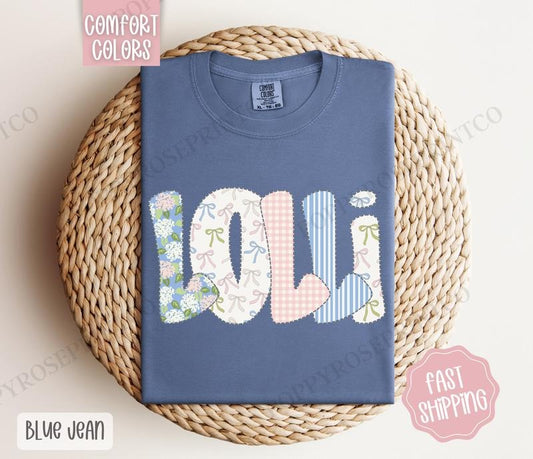 Floral Lolli  Comfort Colors Shirt, Cute Spring Grandma Tshirt, Coquette Lolli Tee