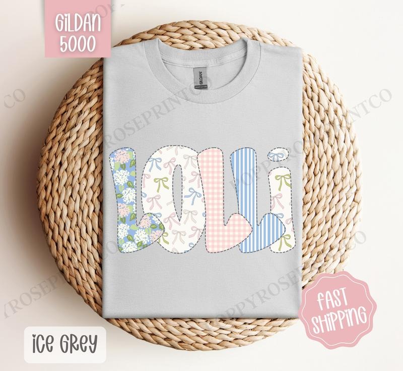 Floral Lolli Gildan Shirt, Cute Spring Grandma Tshirt, Coquette Lolli Tee