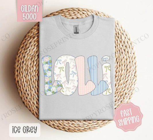 Floral Lolli Gildan Shirt, Cute Spring Grandma Tshirt, Coquette Lolli Tee