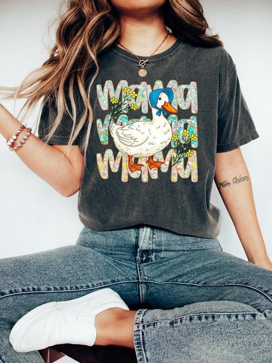 Floral Mama Goose Shirt, Mama Goose T Shirt, Girly Goose Shirt, Mother's Day Shirt, Floral Mama Tee, Duck Mama Shirt, Goose Lover Gift