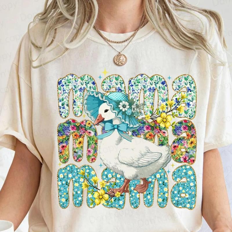 Floral Mama Goose Tshirt, Mama Goose Tshirt, Girly Tshirt, Goose Tshirt, Mother's Day Tshirt, Floral Mama Tshirt, Duck Tshirt, Goose Lover Sublimation