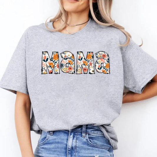 Floral Mama Shirt, Mommy Flower Tee, mothers day Gift For Mom From Son Daughter, Momma Tshirt, Women Graphic Tee, Unisex Short Sleeve Tee, Crewneck Top