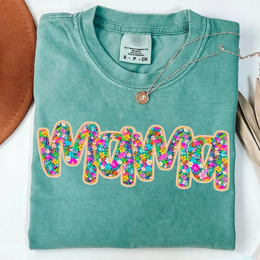 Floral Mama Shirt, Preppy Mama Sweatshirt, Mama Flower Tee, Retro Mama T-Shirt, Mothers Day Sweatshirt, Mama Tee, Mom Shirt, Gift for Mama Sweater