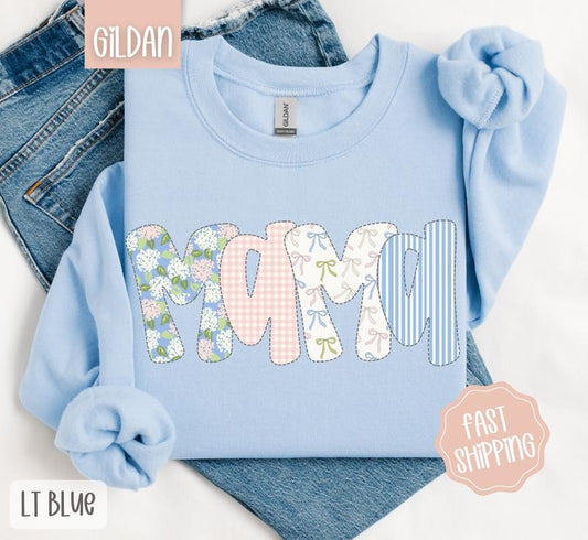 Floral Mama Sweatshirt, Cute Spring Mom Sweatshirt, Coquette Mama Sweatshirt