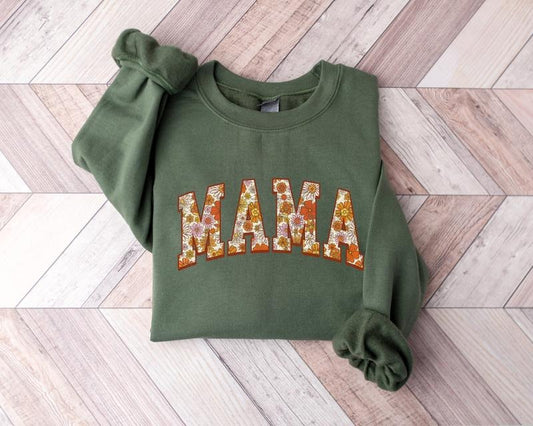 Floral Mama Sweatshirt, Flower Mom Sweatshirt, Vintage Mama Sweatshirt, Mother's Day Gift, Mommy Shirt, New Mom Gift, Gift For Mother, Gift For Grandma