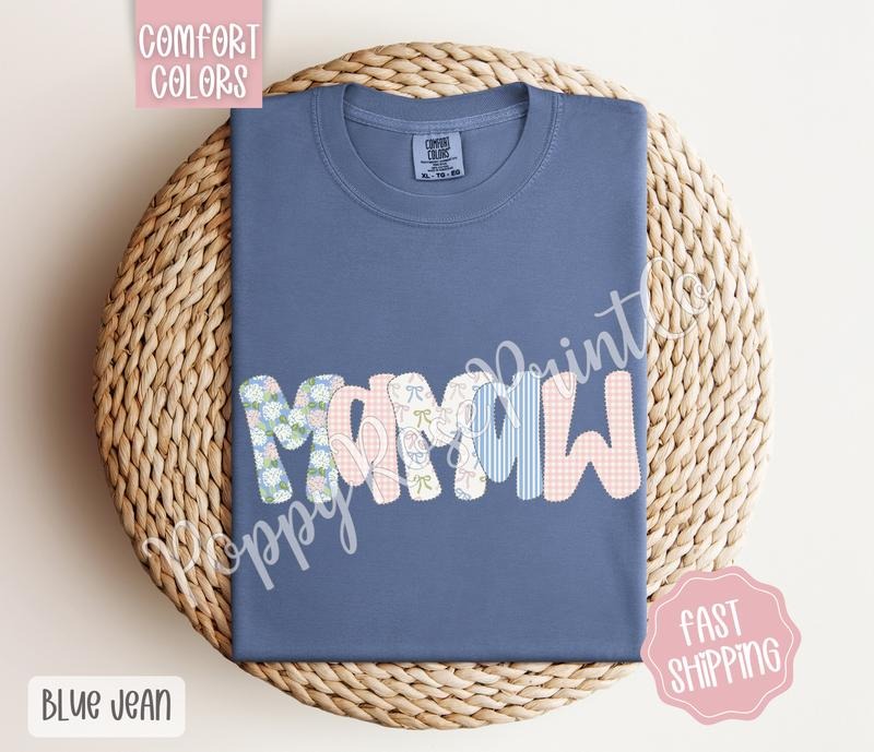 Floral Mamaw Comfort Colors Shirt, Cute Spring Grandma Tshirt, Coquette Flower Tee, Gift for Her