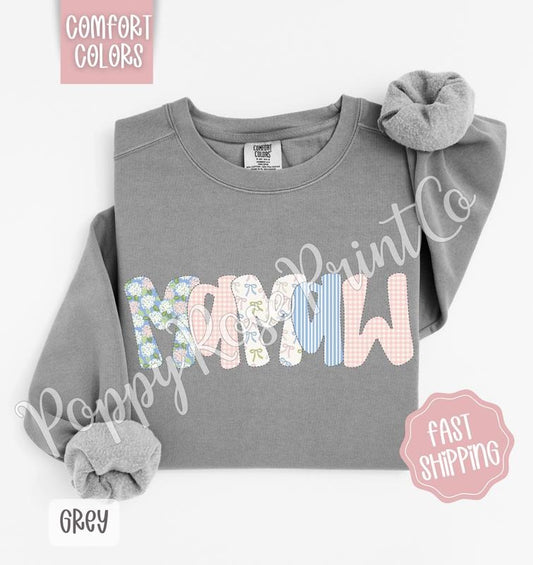 Floral Mamaw Comfort Colors Sweatshirt, Cute Spring Grandma Sweater, Coquette Flower Crewneck, Gift for Her