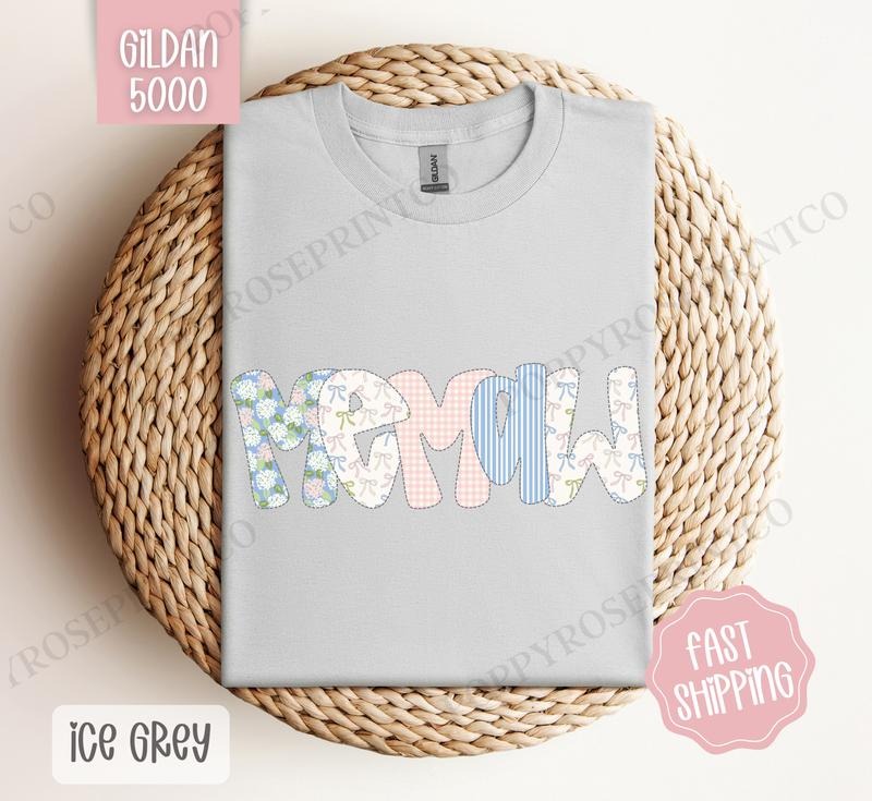 Floral Memaw Gildan Shirt, Cute Spring Grandma Tshirt, Coquette Memaw Tee