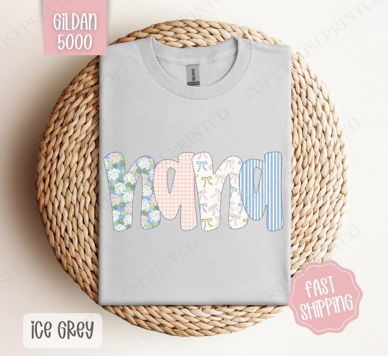 Floral Nana Gildan Shirt, Cute Spring Grandma Tshirt, Coquette Nana Tee