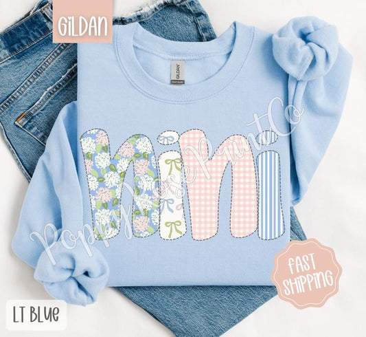 Floral Nini Sweatshirt, Cute Spring Grandma Sweater, Coquette Flower Crewneck, Mother's Day, Gift for Her