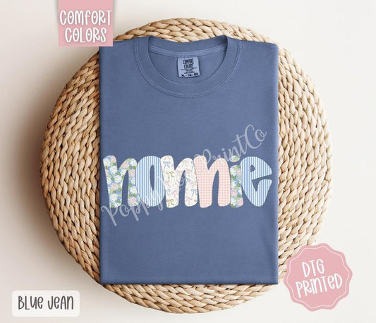 Floral Nonnie Comfort Colors Shirt, Cute Spring Grandma Tshirt, Coquette Tee