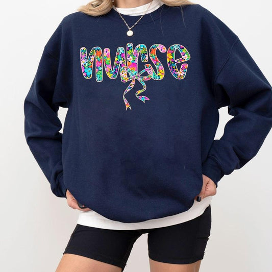 Floral Nurse Coquette Sweatshirt, Nurse Flowers, Nursing, Nursing Life Shirts, Floral Trending Nurse Shirt