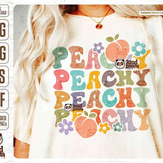 Floral Peachy Retro Svg Png Sublimation Just Peachy Groovy T-shirt Hoodie Design Iron On Dtf Transfer Dtg File Screen Print