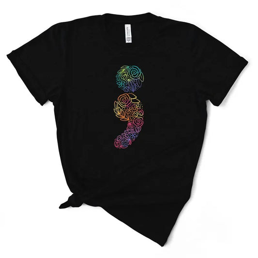 Floral Semicolon T-Shirt