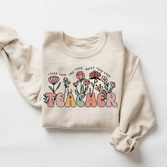 Floral Teacher Sweatshirts, Back to School Teacher Shirt, Boho Teacher Tees, Back to School Shirt, First Day of School Teacher Gift