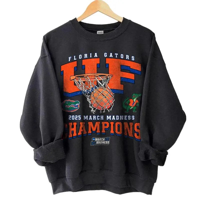 Florida Gators Basketball NCAA Champion Sweatshirt, NCAA National Champion Sweatshirt, 2025 March Madness Winners, Graphic Sport Teestyle{n002}2