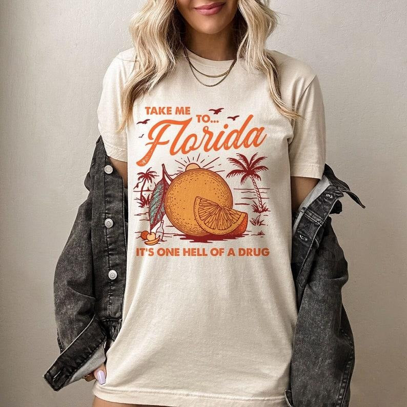Florida Graphic Shirt Lyrics, Vintage, Unisex Tee, Bury Your Regrets, Tortured Shirt, Poets Shirt, Blue Cotton Sleeve Cotton Sleeve