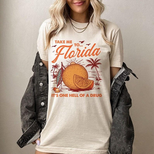 Florida Graphic Shirt Lyrics, Vintage, Unisex Tee, Bury Your Regrets, Tortured Shirt, Poets Shirt, Blue Cotton Sleeve Cotton Sleeve
