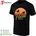 Florida Marco Island retro sunset palm tree shirt