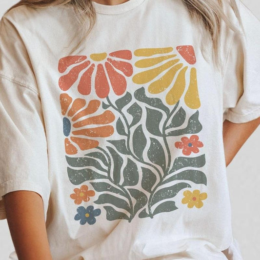 Flowers Shirt, Boho Wildflowers Shirt, Boho Flowers Shirts, Floral Nature Shirt, Flowers Lover Tee, Shirts for Women, Vinatage Floral Shirt, Gifts For Her, Pastel Floral Nature T-Shirt, Garden Lover Tee, Gifts for Women, Gift for Mom, Women Top Comfort