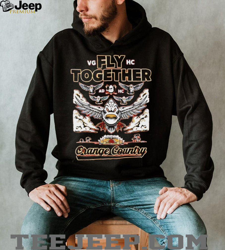 Fly Together Orange Country Ducks Hockey Mascot Retro Streetwear T Shirt