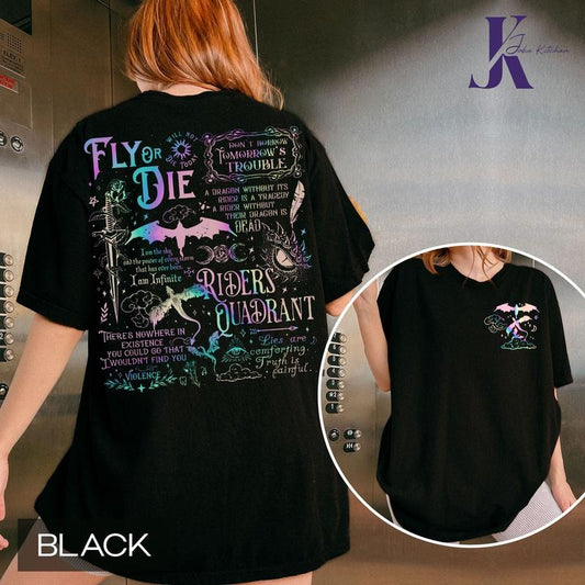 Fly or Die Shirt, Dragon Shirt For Women, Romantsy Book Lovers Gifts, Dragon Rider Shirt, Fourth Wing Shirt, War College Shirt,Bookish Shirt